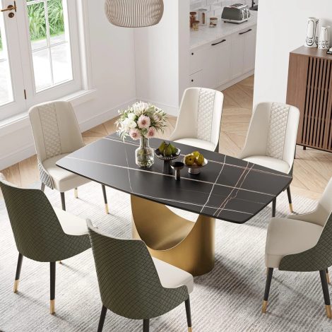 4 Seater arzo Modern Contemporary Luxury Dining Set (Chairs Included)